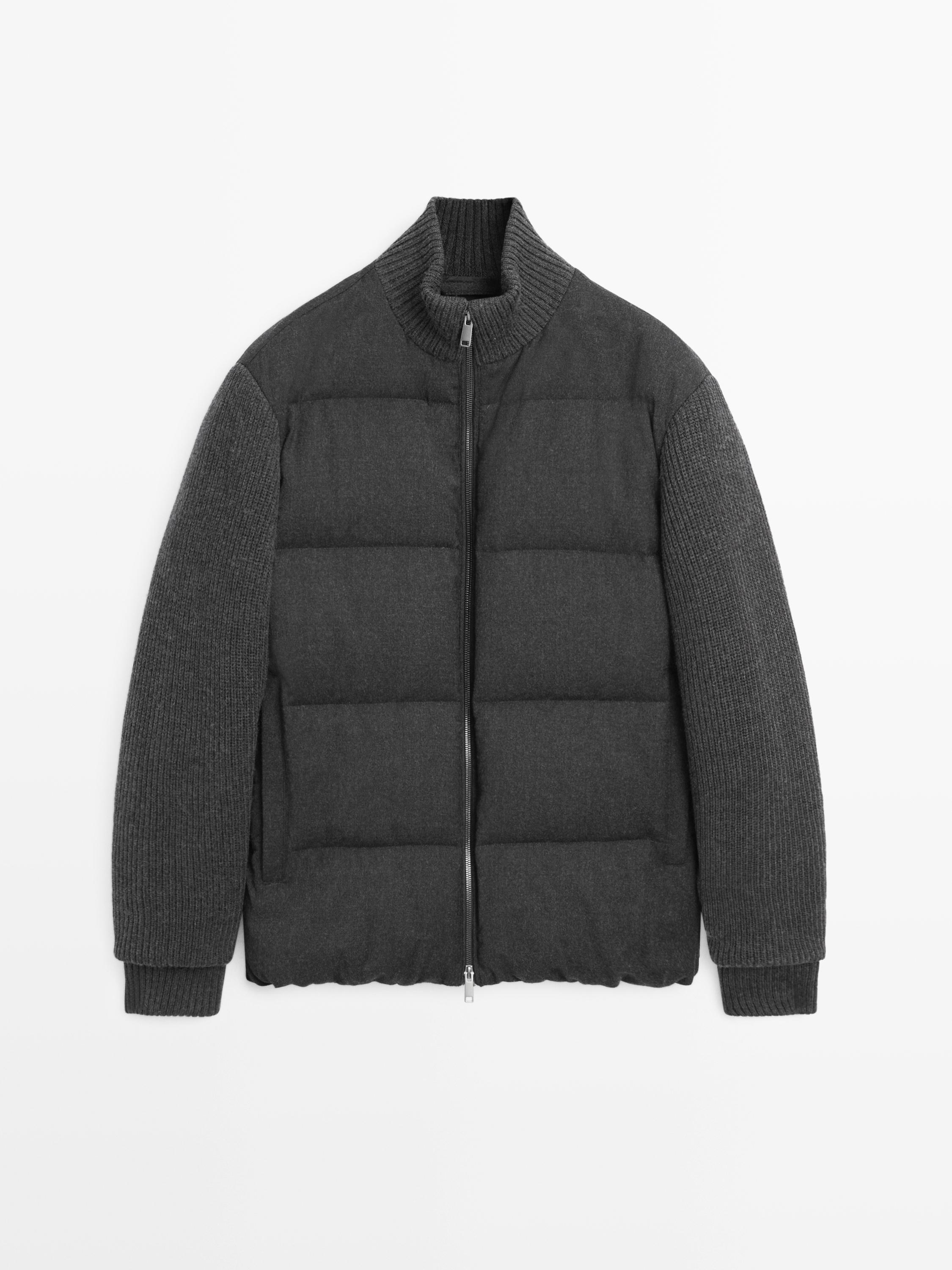 Knit down blend puffer jacket
